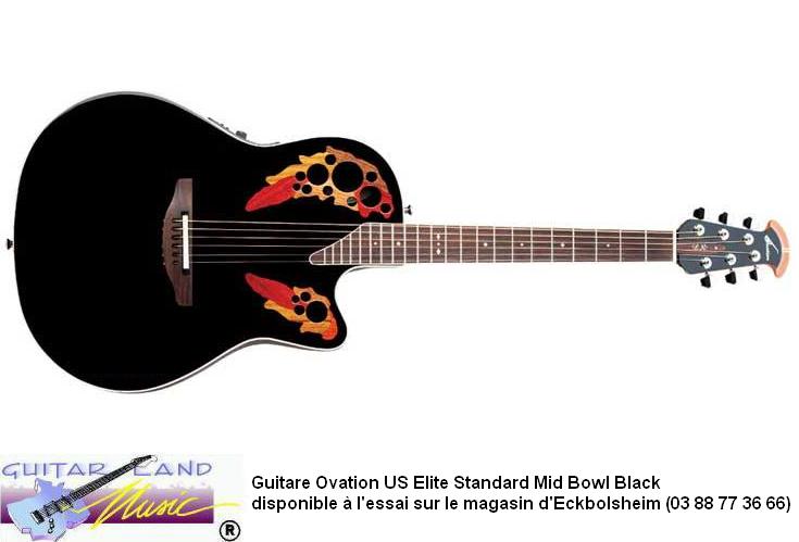 Guitare Ovation US Elite Standard Mid Bowl Black